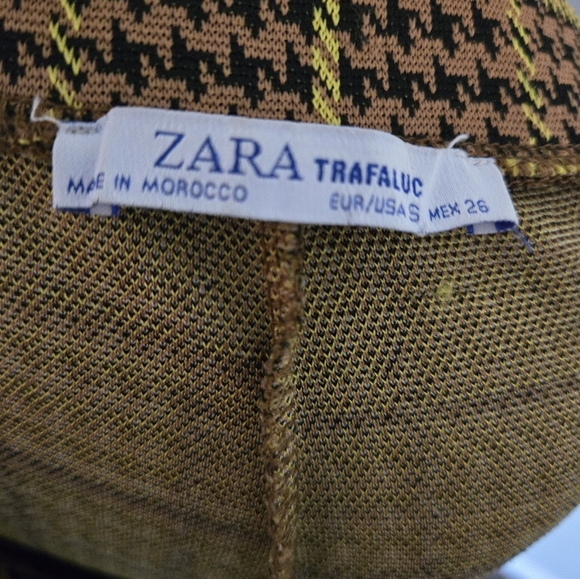 Zara Plaid Retro Inspired 60s Highwaisted Wide Leg Maude Capri Length Size S - Picture 4 of 5